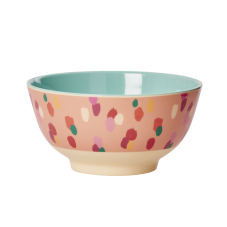 Coral Dapper Dot Print Two Tone Melamine Bowl By Rice DK